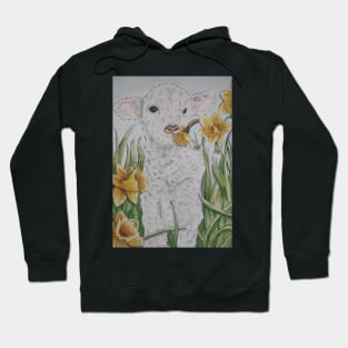 Baby Lamb watercolor painting Hoodie